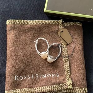 Ross Simons double hoop pearl earrings